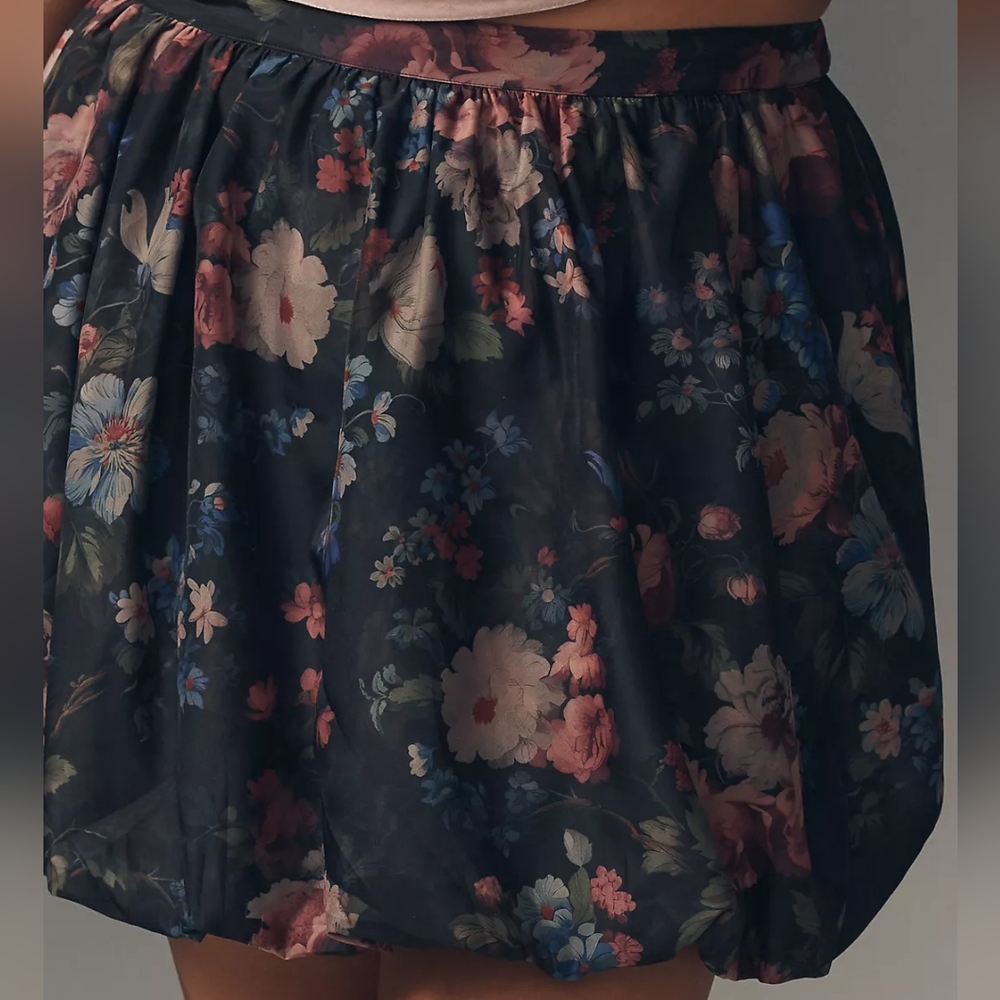 Anthropologie Floral Bubble Mini Skirt In L NWOT - Picture 6 of 11